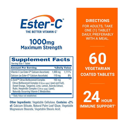 Ester-C 1000 Mg Tablets 60 Count