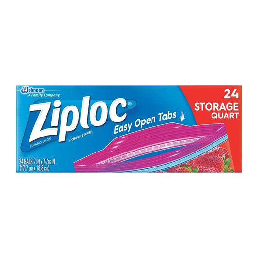 Ziploc Storage Quart Bags 24 Ea