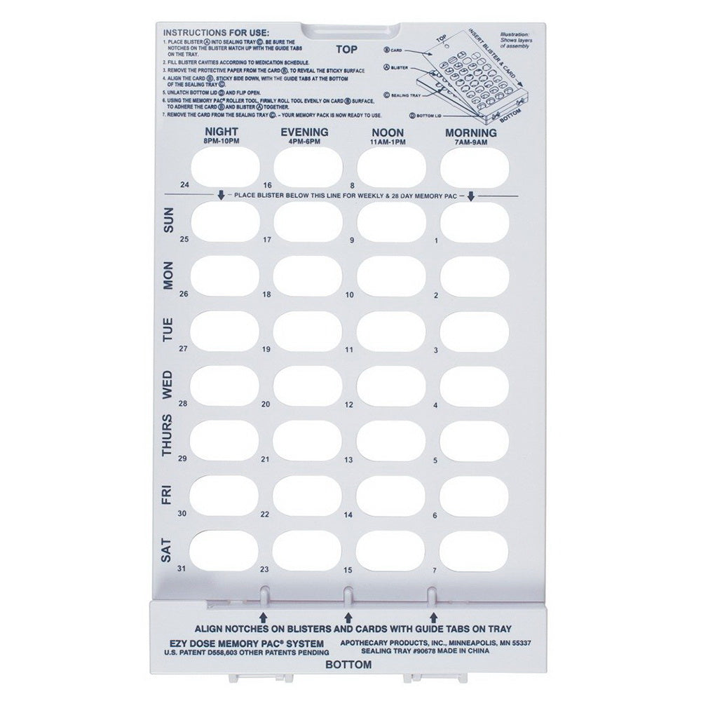 Ezy Dose Unit Dose Tray - Monthly/Weekly Compatibility - 1 Ea