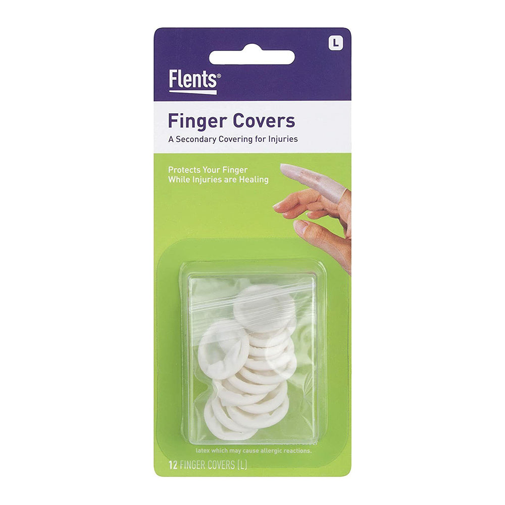 Flents First Aid Finger Covers, 12 Count, Large Protects Finger While Healing From Injury