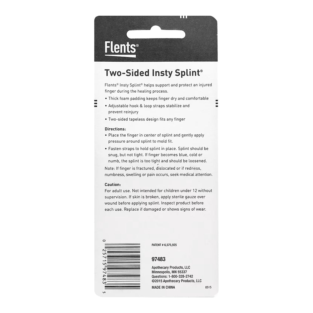 Flents Finger Splint, 2-Sided Splint, Medium, Supports & Protects Injured Finger