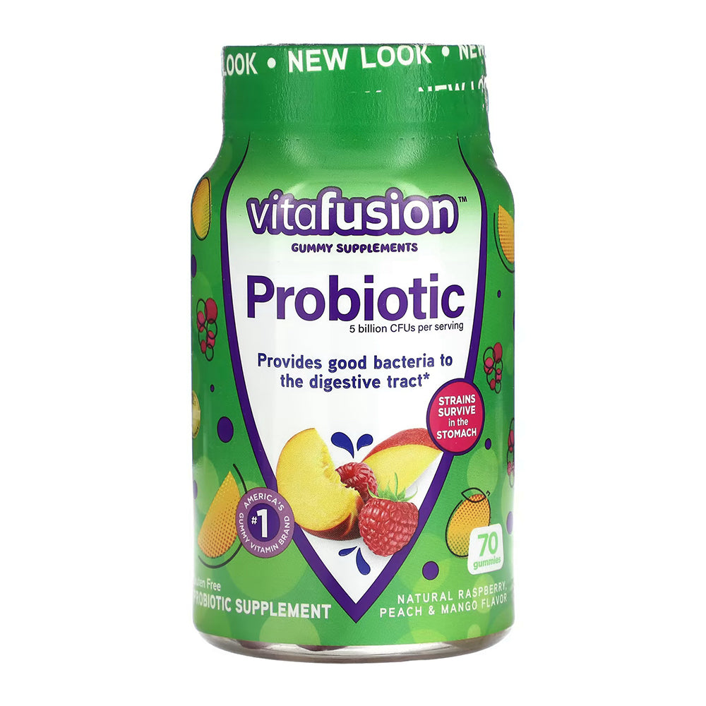 Vitafusion Probiotic Gummies - Raspberry, Peach, & Mango - 70Ct