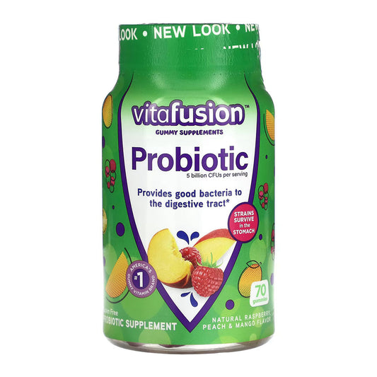 Vitafusion Probiotic Gummies - Raspberry, Peach, & Mango - 70Ct