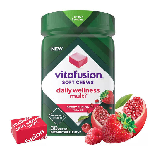 Vitafusion Soft Chews, Daily Wellness Multi, Dietary Supplement, Berry Fusion Flavor, 30 Count