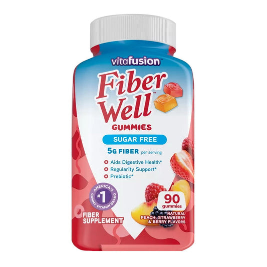 Vitafusion Fiber Well Gummies, Peach, Strawberry And Blackberry, 90 Ct