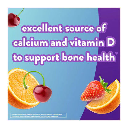 Vitafusion Calcium Gummy Vitamins, Fruit And Cream Flavored Chewable Calcium Vitamins, 100 Count