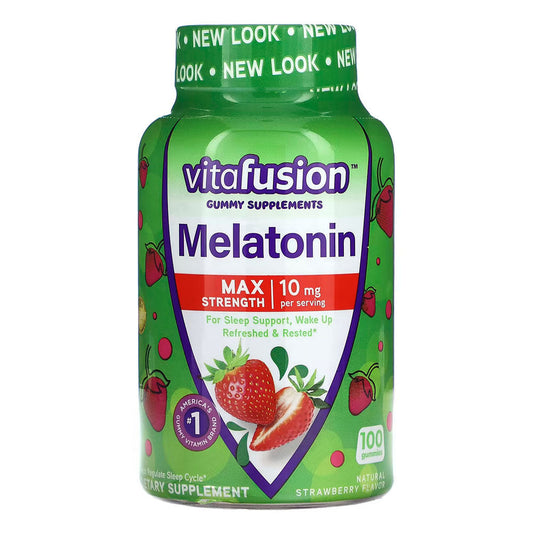 Vitafusion Max Strength Melatonin Gummy Supplements,10 Mg Melatonin Sleep Supplements,100 Count