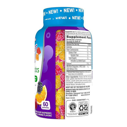 Vitafusion Fiber Well + Probiotics Gummies For Adults, 60 Count