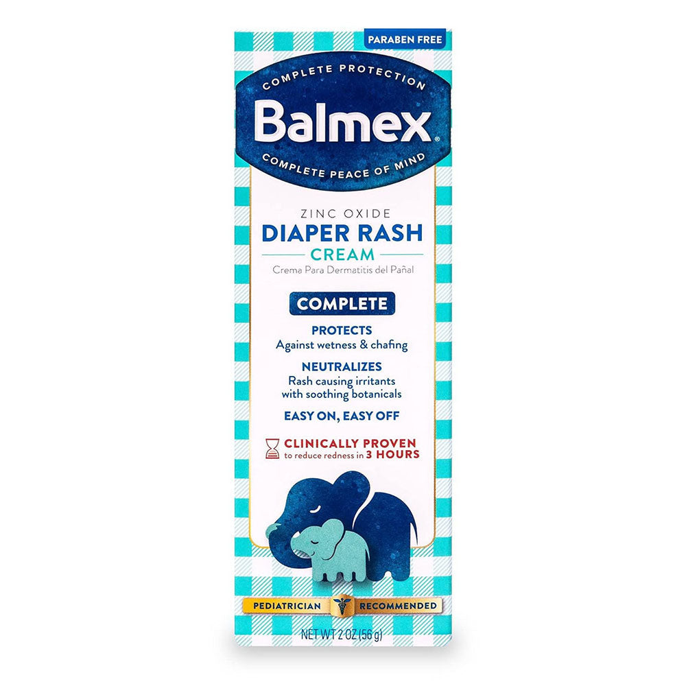 Balmex Complete Protection Baby Diaper Rash Cream With Zinc Oxide + Soothing Botanicals, 2 Ounce
