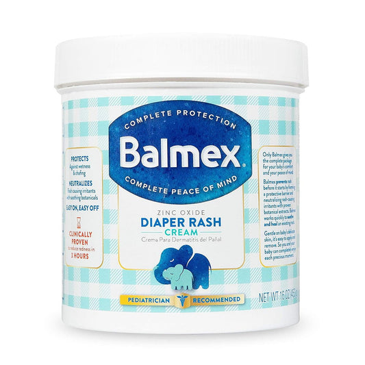 Balmex Complete Protection Zinc Oxide Baby Diaper Rash Cream, Paraben Free - 16 Oz