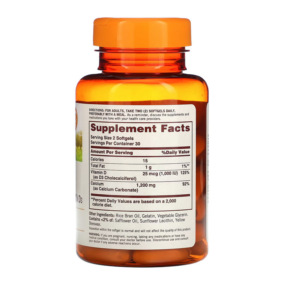 Sundown Calcium 1200 Plus D Liquid Filled Softgels 60 Ea