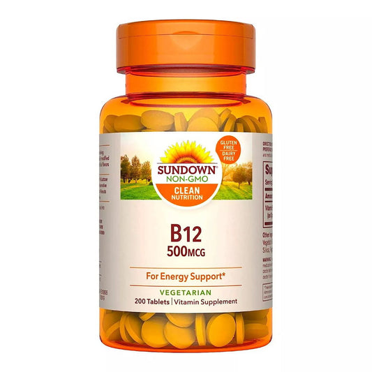 Sundown Naturals High Potency B-12 500Mcg, Vegetarian Tablets - 200 Ea