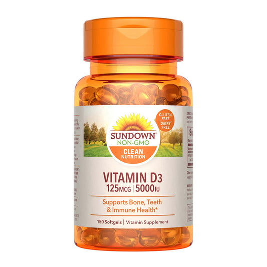 Sundown Naturals Vitamin D3 125 Mcg (5000 Iu), 150 Softgels