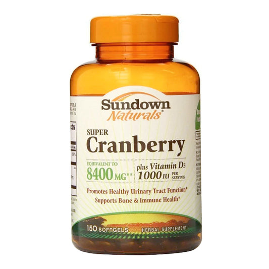 Sundown Naturals Super Cranberry 8400 Mg Plus Vitamin D3 1000 Iu - 150 Softgels