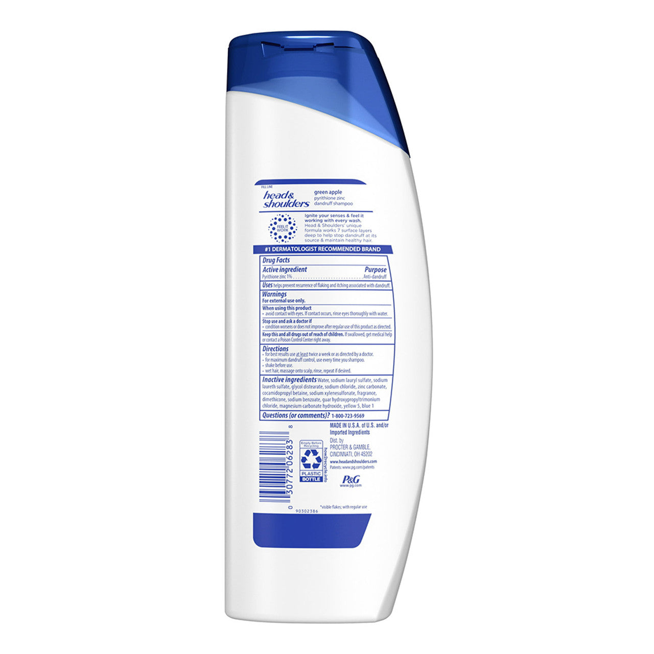 Head and Shoulders Dandruff Shampoo, Green Apple, 12.5 Oz
