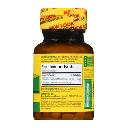 Nature Made Vitamin B-1 100 Mg Tablets 100 Tablets