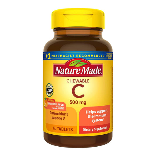 Nature Made Vitamin C 500 Mg Chewable Tablets, Orange 60 Ea