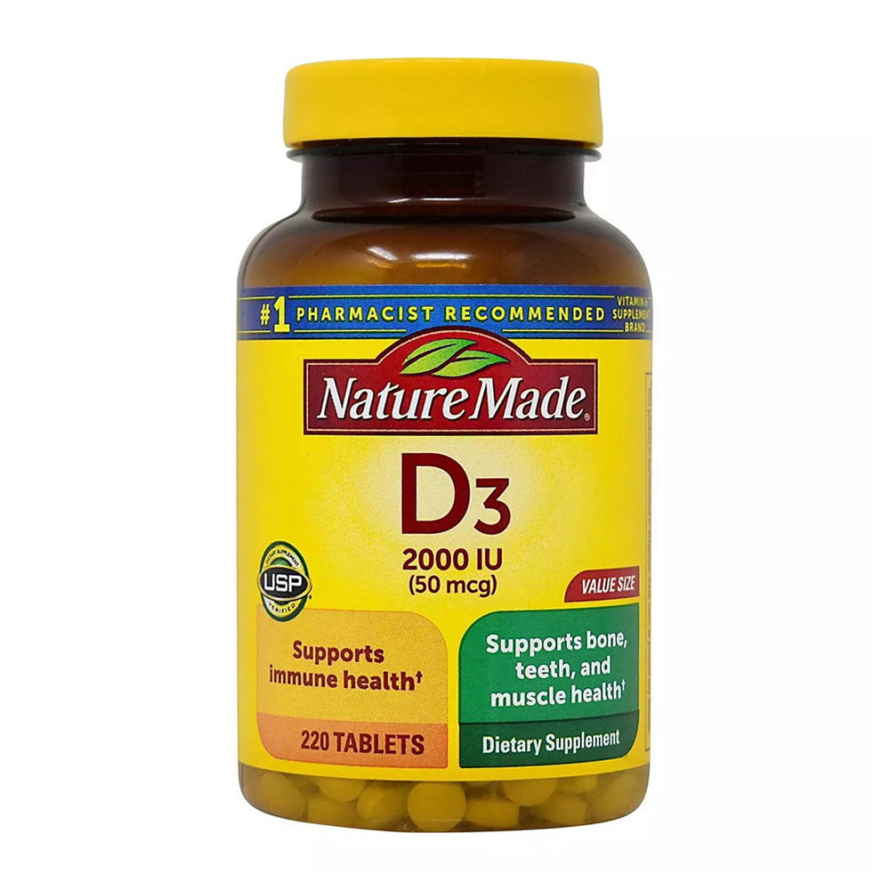 Nature Made Vitamin D3 50 Mcg 220 Iu Immune Health CareSupplement - 220 Tablets
