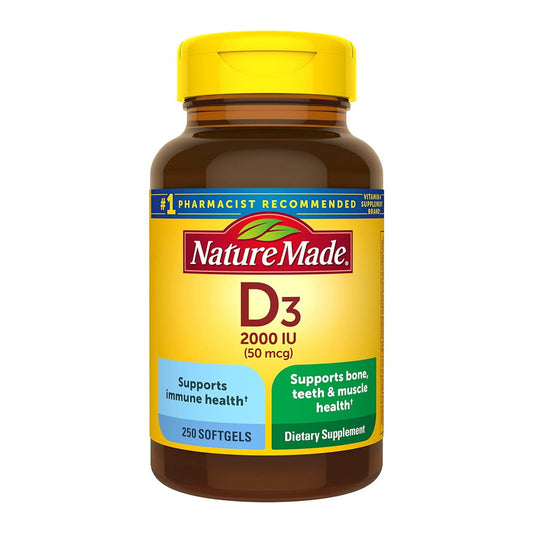 Nature Made Vitamin D3 2,000 I.U. Liquid Softgels 250 Ea