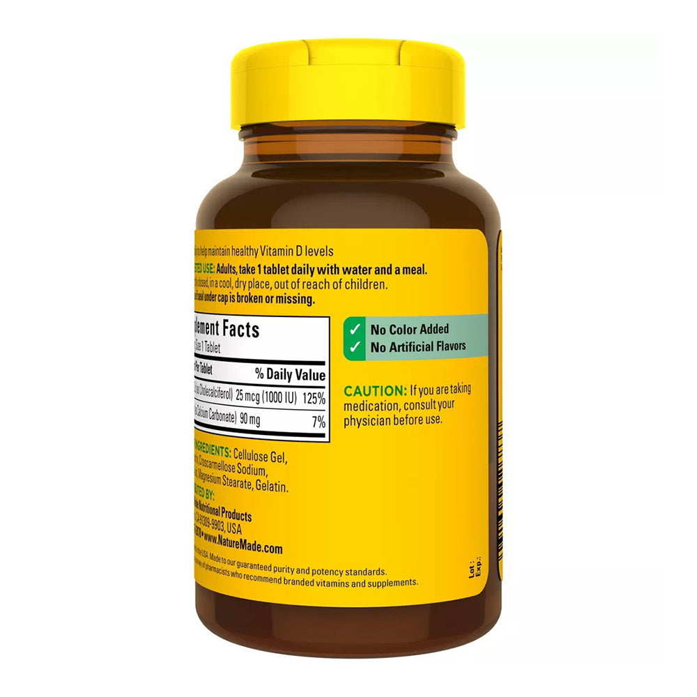 Nature Made Vitamin D3 1000 Iu (25 Mcg) Tablets - 300 Count
