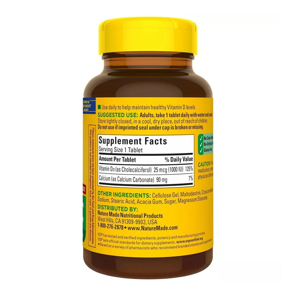Nature Made Vitamin D3 1000 Iu (25 Mcg) Tablets - 300 Count