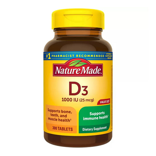 Nature Made Vitamin D3 1000 Iu (25 Mcg) Tablets - 300 Count