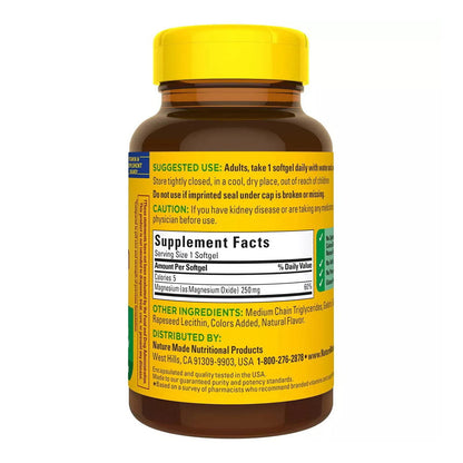 Nature Made Magnesium 250 Mg Liquid Softgels - 90 Ea