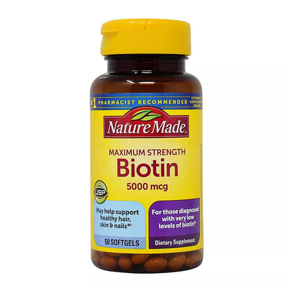 Nature Made Biotin 5000 Mcg Liquid Softgels 50 Ea