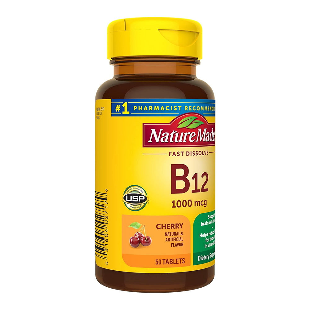 Nature Made B-12 1000 Mcg Micro-Lozenges Cherry Flavor 50 Ea