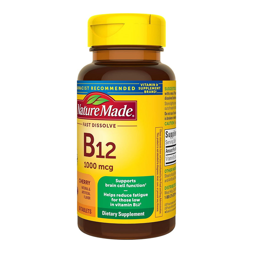 Nature Made B-12 1000 Mcg Micro-Lozenges Cherry Flavor 50 Ea