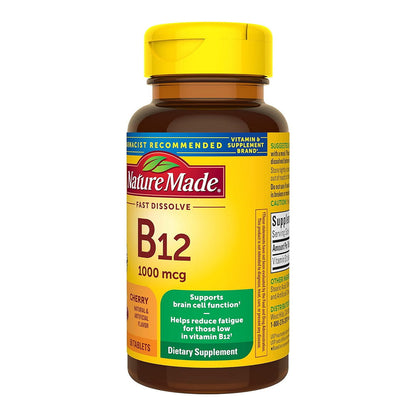 Nature Made B-12 1000 Mcg Micro-Lozenges Cherry Flavor 50 Ea