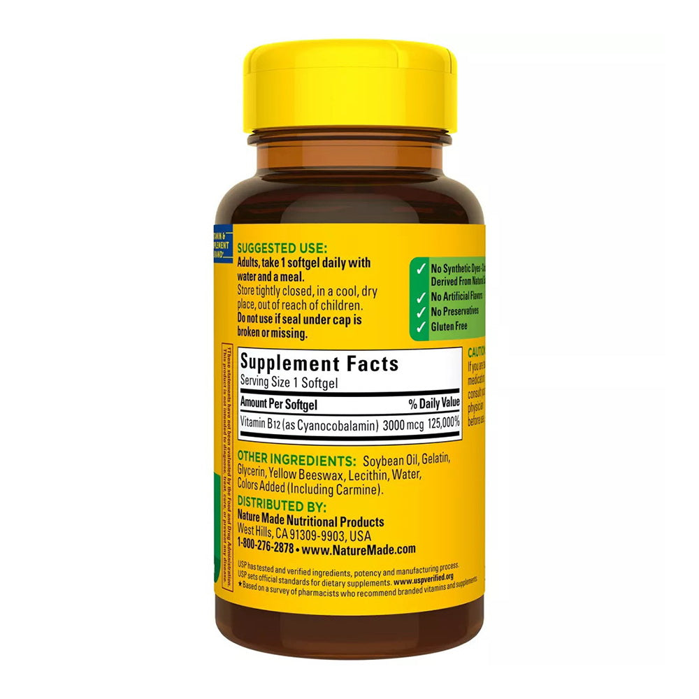 Nature Made B-12 Vitamin 3000 Mcg Liquid Softgels 60 Ea