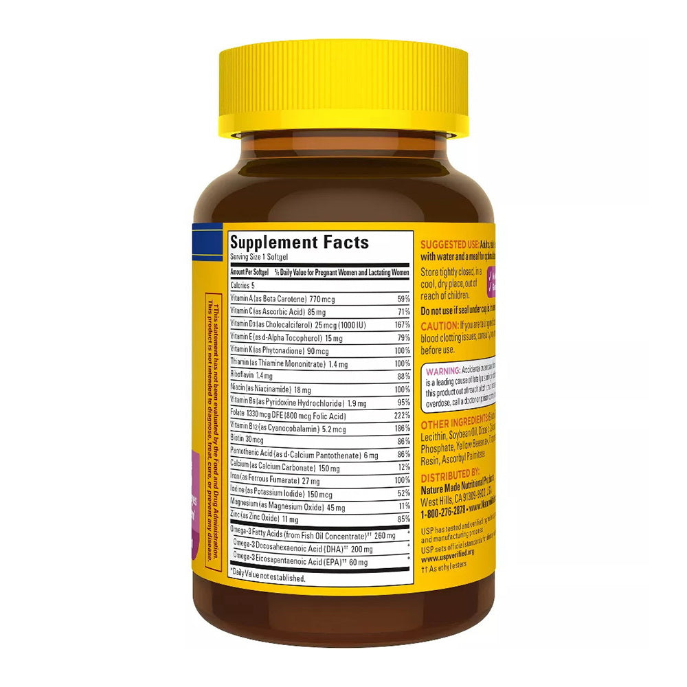 Nature Made Prenatal Multi + Dha, Liquid Softgels 60 Ea