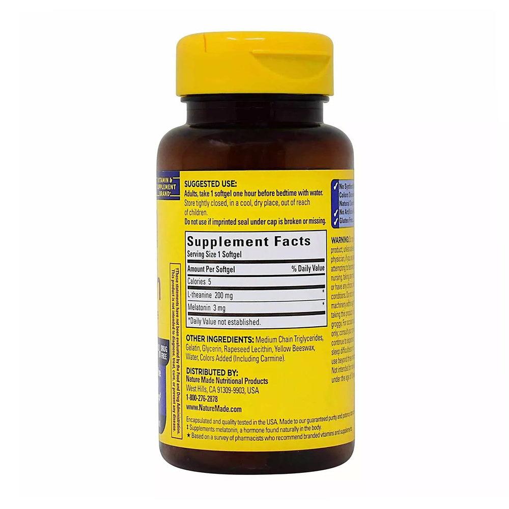 Nature Made Melatonin + L-Theanine 200Mg, Softgels 60 Caplets
