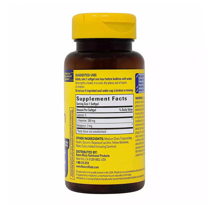 Nature Made Melatonin + L-Theanine 200Mg, Softgels 60 Caplets