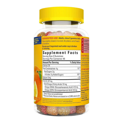 Nature Made Fish Oil Adult Gummies, Pineapple-Orange, Peach & Mango 90 Ea
