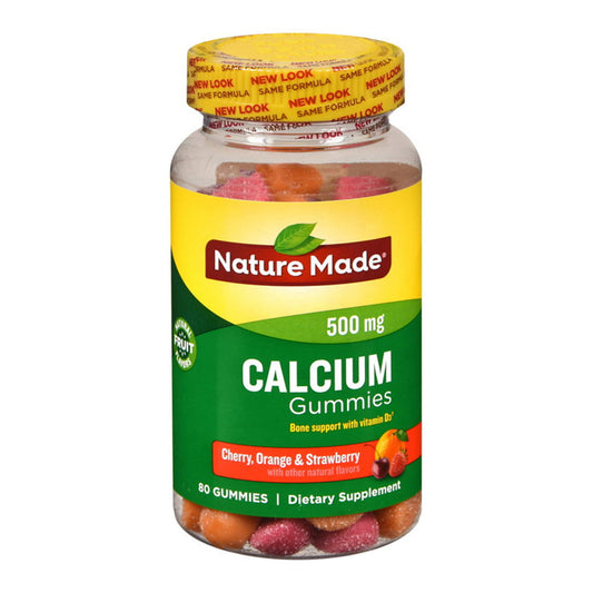 Nature Made Calcium Adult Gummies, Cherry, Orange & Strawberry 80 Ea