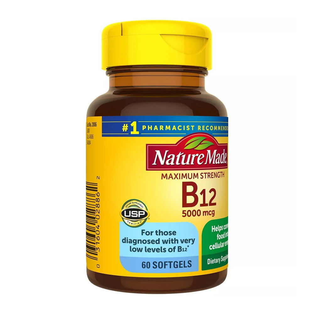 Nature Made B-12 Maximum Strength Softgels 5000 Mcg 60 Ea