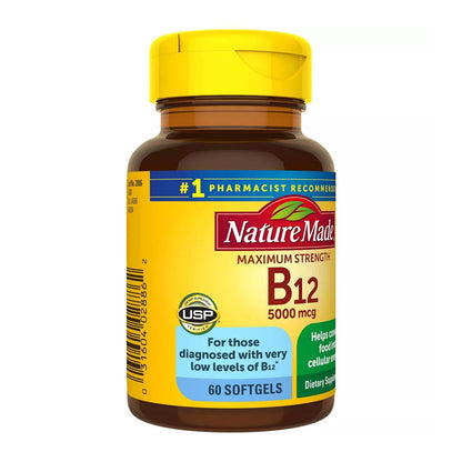 Nature Made B-12 Maximum Strength Softgels 5000 Mcg 60 Ea