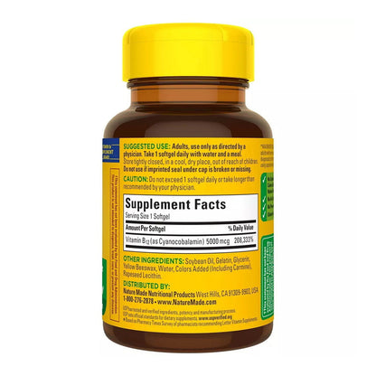 Nature Made B-12 Maximum Strength Softgels 5000 Mcg 60 Ea
