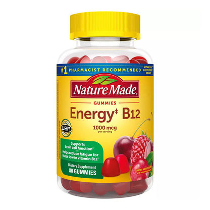Nature Made Energy B-12 Adult Gummies, Cherry & Wild Berries 80 Ea
