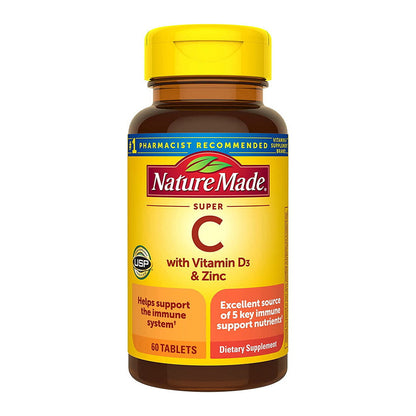 Nature Made Super C With Vitamin D3 & Zinc 60 Tablets