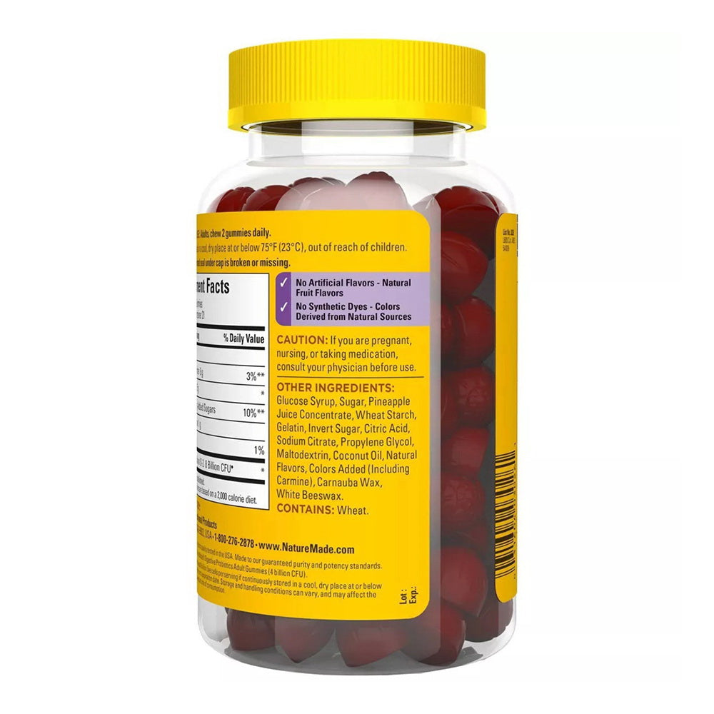 Nature Made Ultra Strength Probiotic Gummies, Raspberry & Cherry, 42 Ea