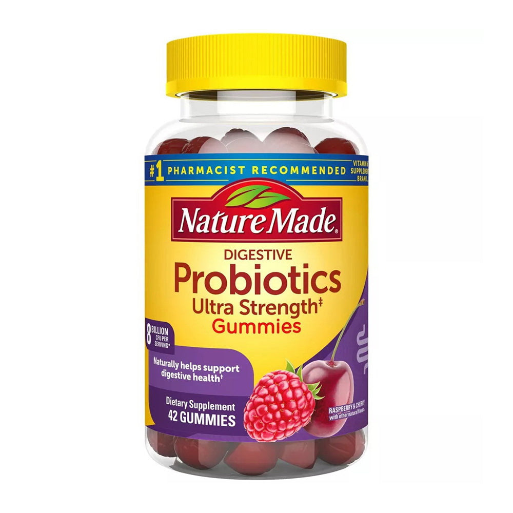 Nature Made Ultra Strength Probiotic Gummies, Raspberry & Cherry, 42 Ea