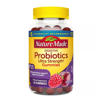 Nature Made Ultra Strength Probiotic Gummies, Raspberry & Cherry, 42 Ea