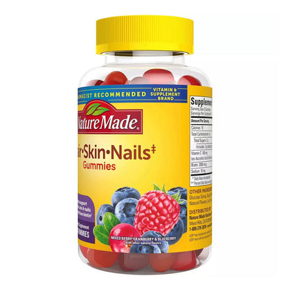 Nature Made Hair, Skin, Nails Adult Gummies, Mixed Berry, Cranberry & Blueberry 90 Ea
