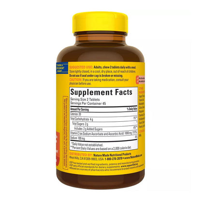 Nature Made Extra Strength Dosage Chewable Vitamin C 1000 Mg, 90 Tablets