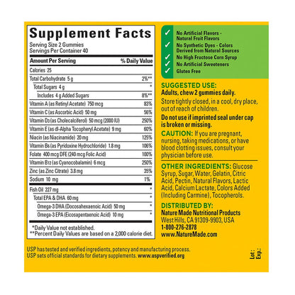 Nature Made Multivitamin + Omega-3, 80 Gummies