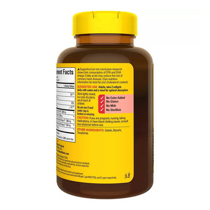 Extra Strength Burp-Less Omega 3 Fish Oil 2800 Mg, Helps Support Healthy Heart, Brain, Eyes, Mood