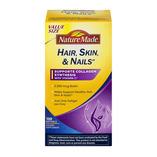 Nature Made Hair, Skin & Nails With Vitamin C Softgels 120 Ea